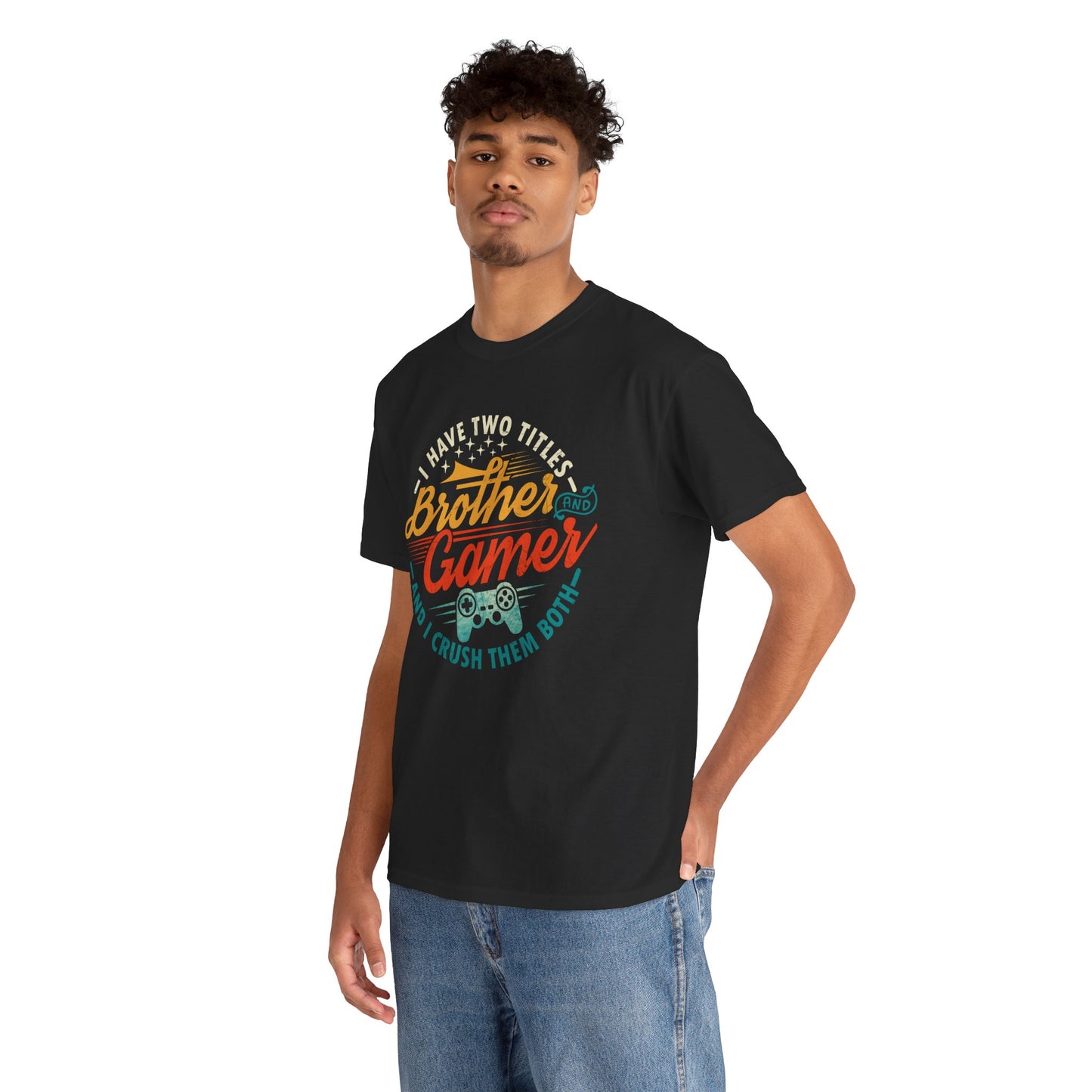 Funny Gamer Vintage Unisex Tee - I Have Two Titles Brother and Gamer Gift