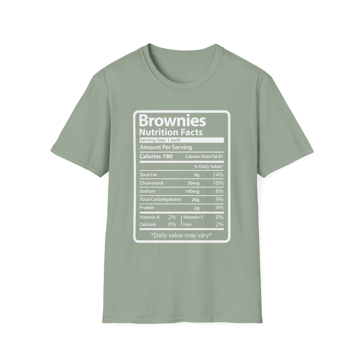 Funny Brownies Nutrition Facts Thanksgiving Christmas Men's Tee