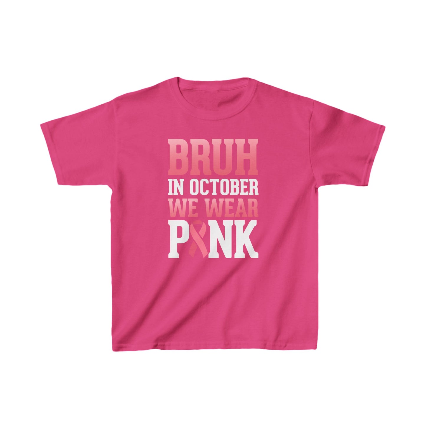 In October We Wear Pink Ribbon Kids Tee