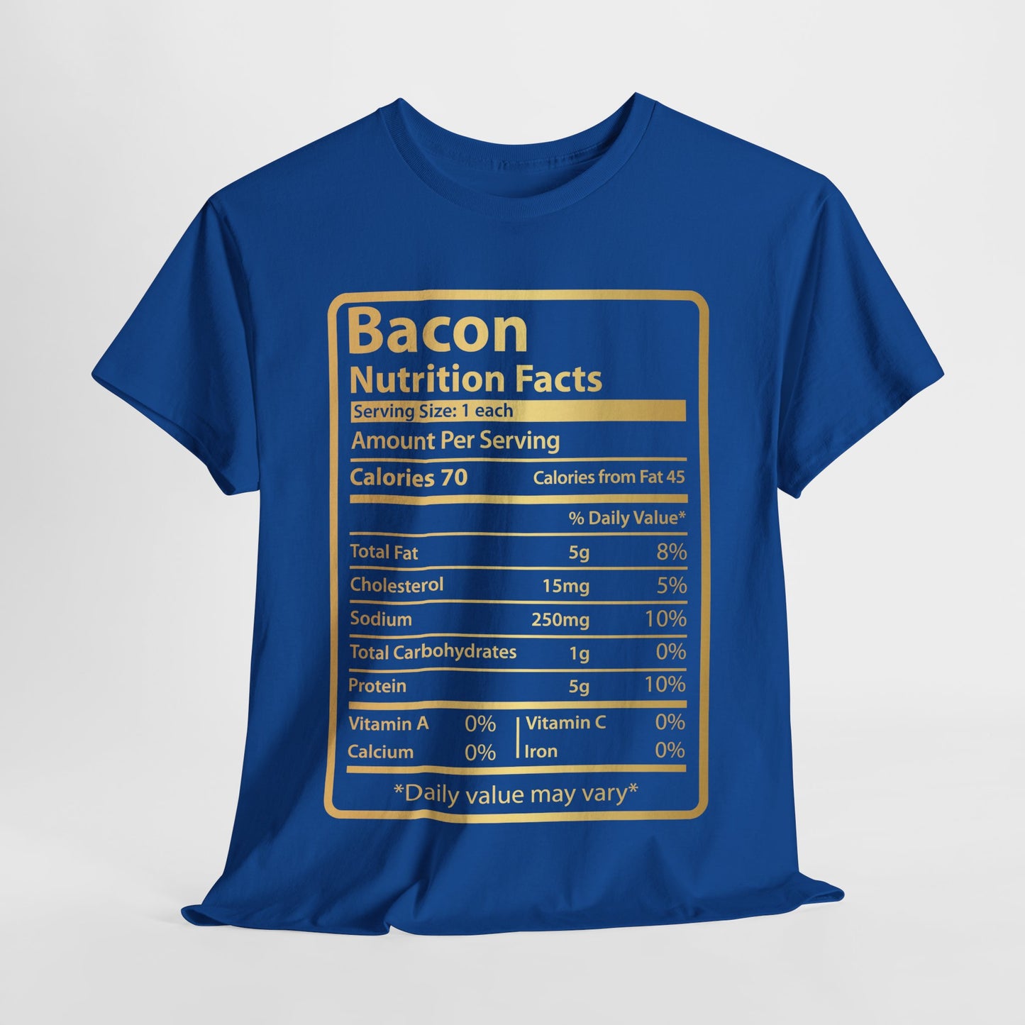 Funny Bacon Nutrition Facts Tee for Thanksgiving Christmas