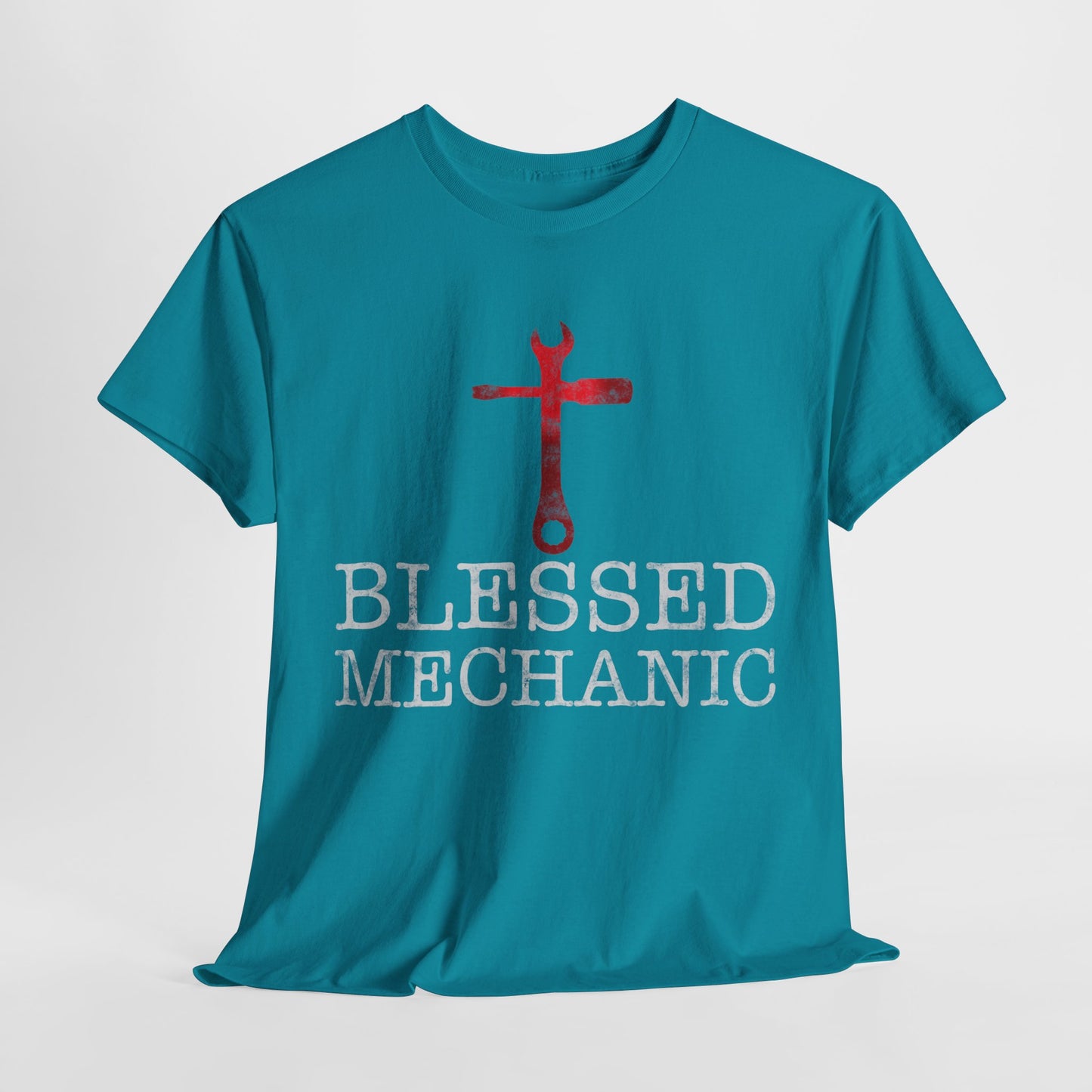 Blessed Mechanic Gift For Christian Mechanic Unisex Heavy Cotton Tee