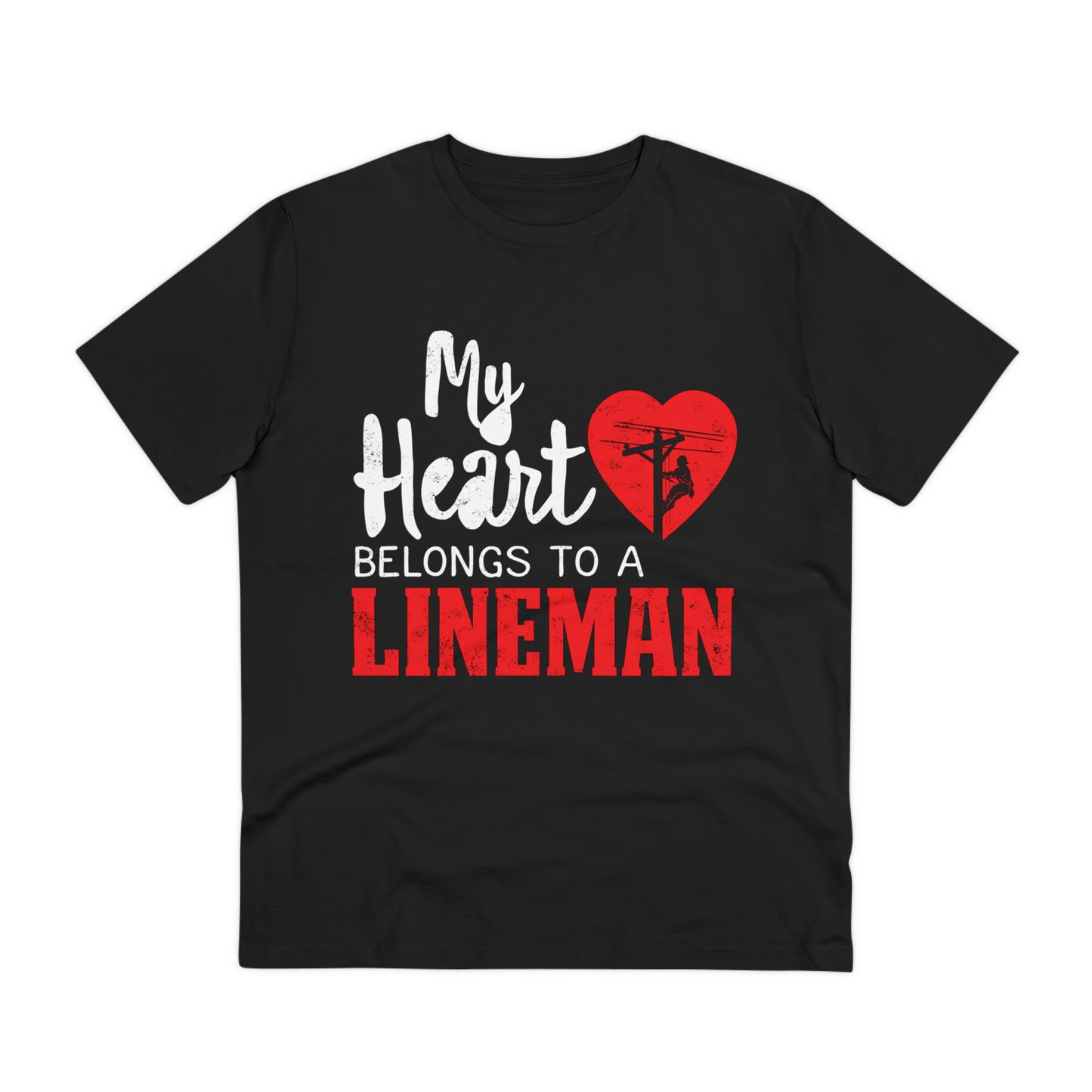 My Heart Belongs to a Electric Cable Lineman Organic Creator T-shirt - Unisex