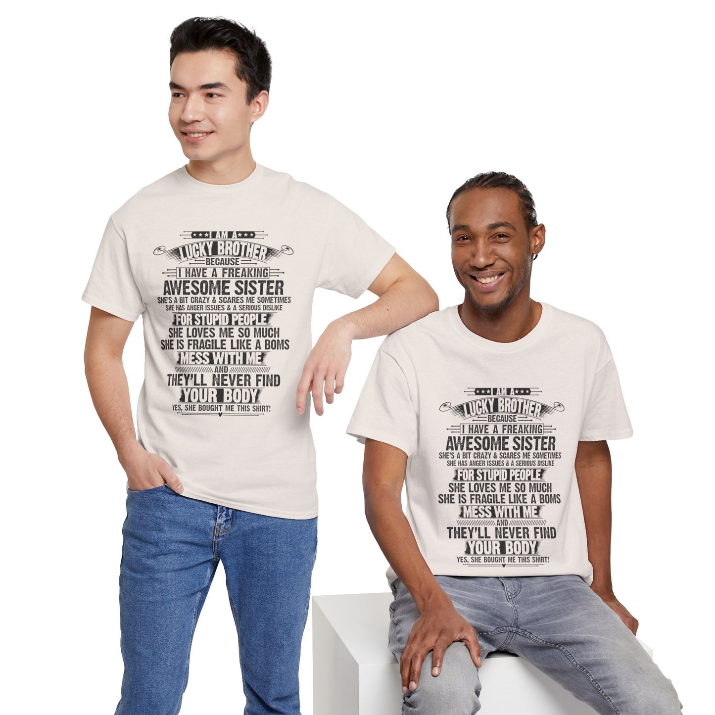 I'm A Lucky Brother of a Freakin' Awesome Sister Funny Gifts for Brother