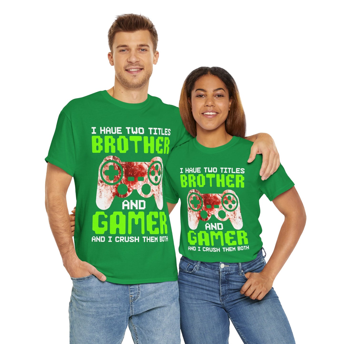 Gamer Mens T-Shirt - I Have Two Titles Brother and Gamer Father's Day Gifts