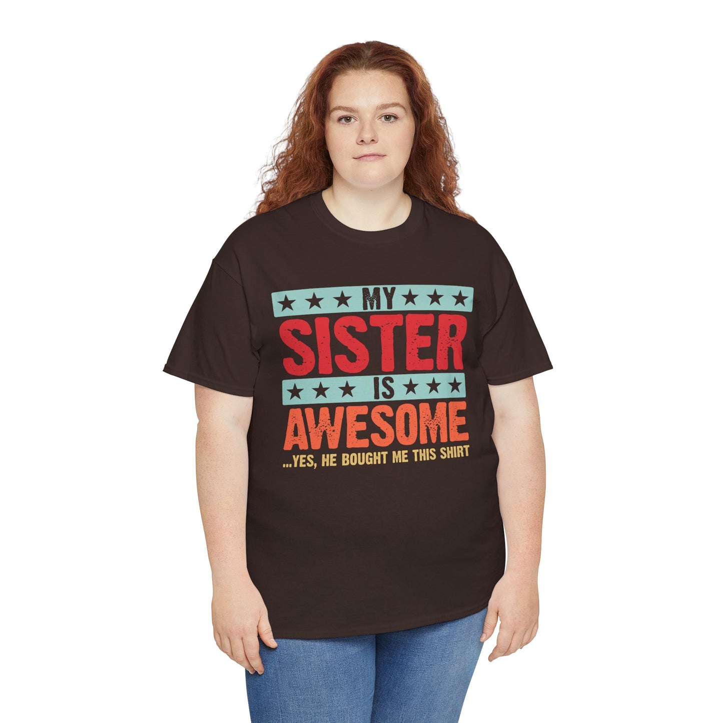 Retro Style My Sister is Awesome Funny Sister Lovers Brother Gift T-Shirt