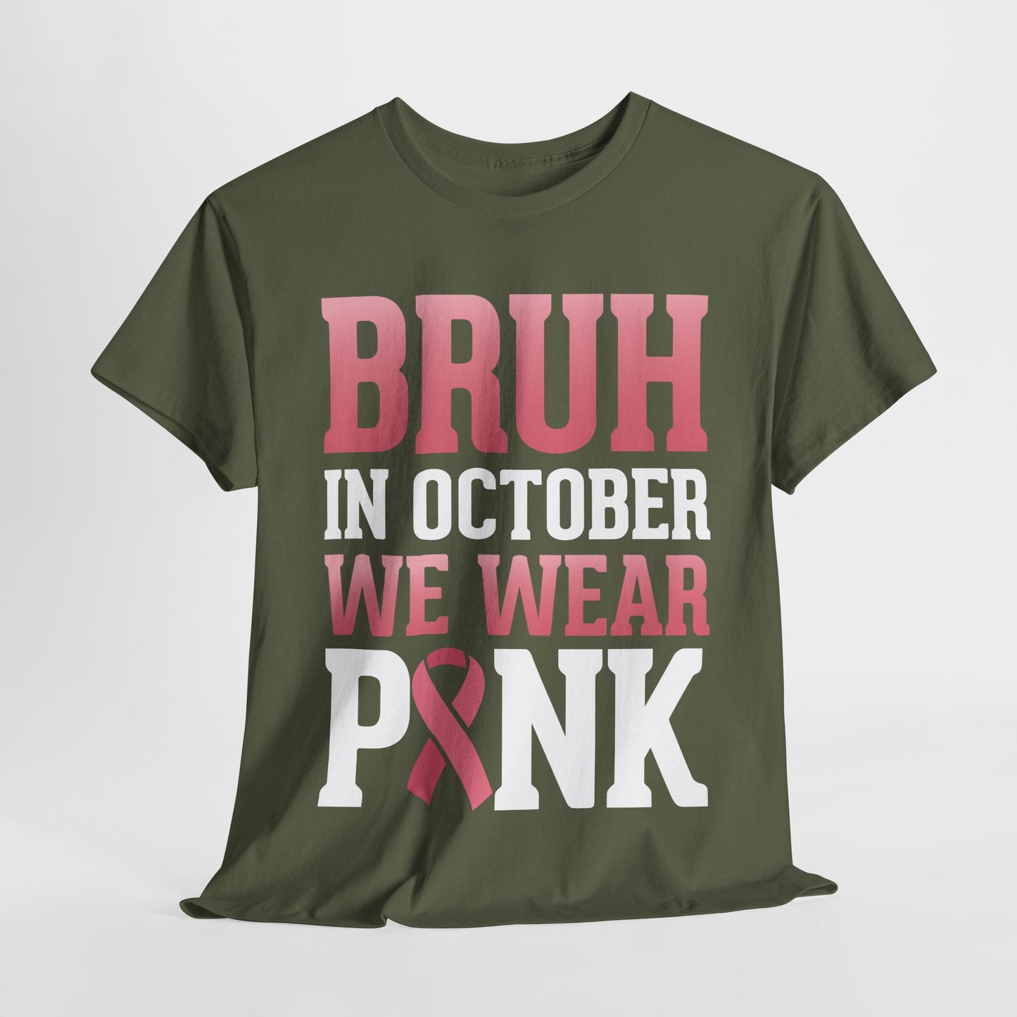In October We Wear Pink Breast Cancer Awareness Womens Tee