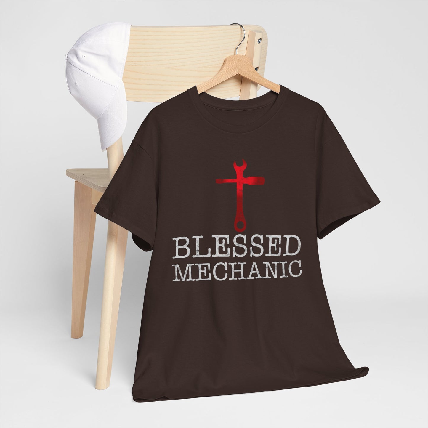 Blessed Mechanic Gift For Christian Mechanic Unisex Heavy Cotton Tee