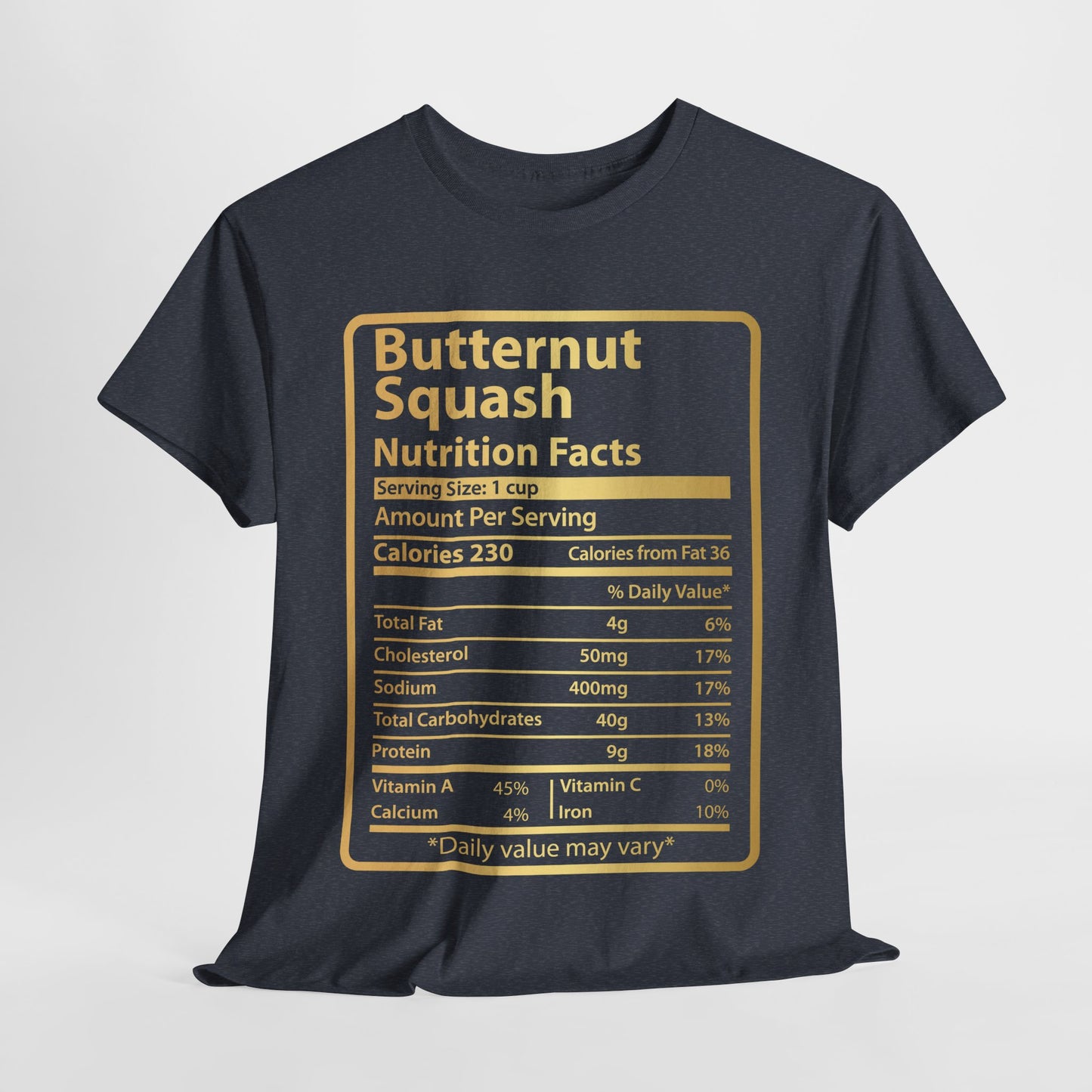 Funny Butternut Squash Nutrition Facts Tee for Thanksgiving Christmas