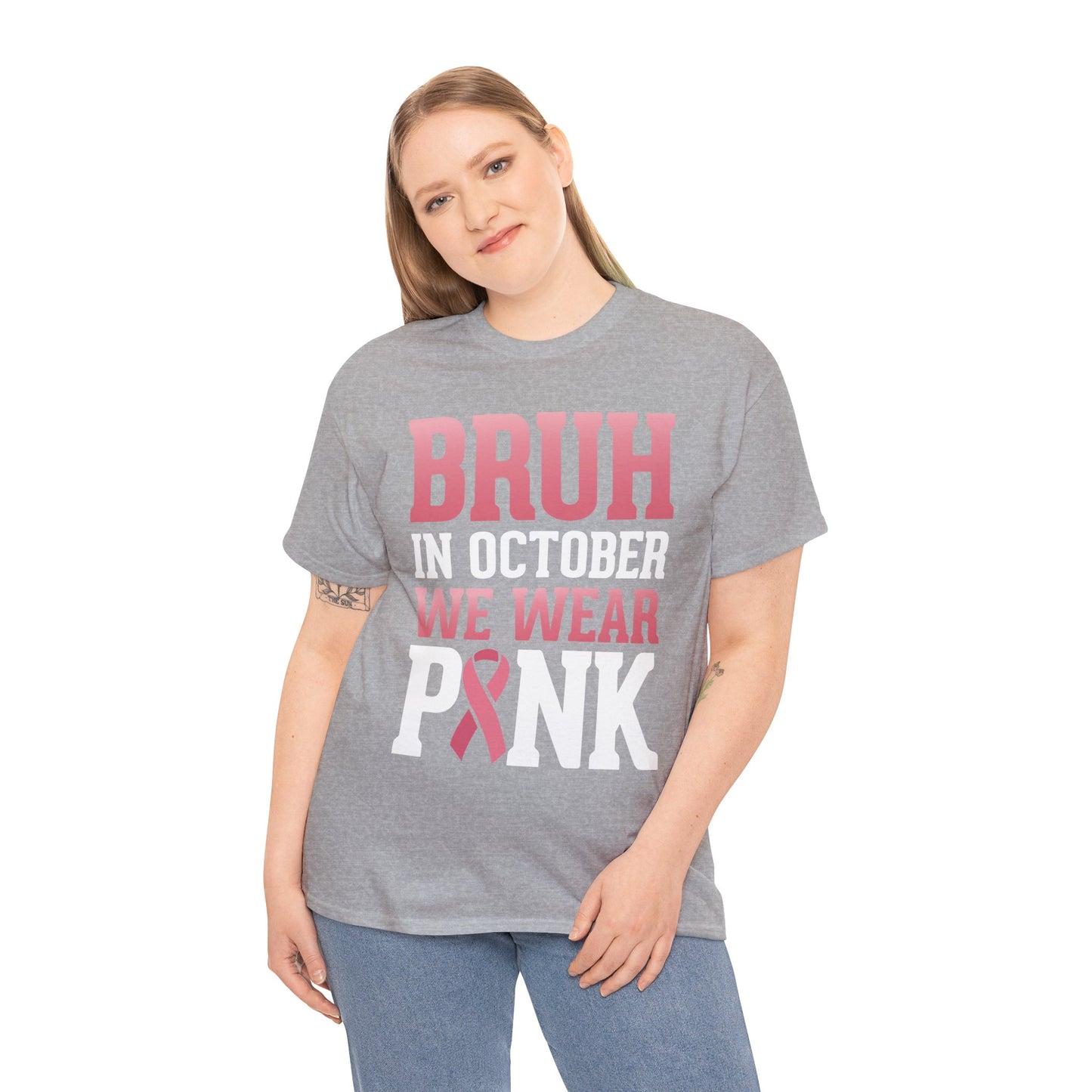 In October We Wear Pink Breast Cancer Awareness Womens Tee