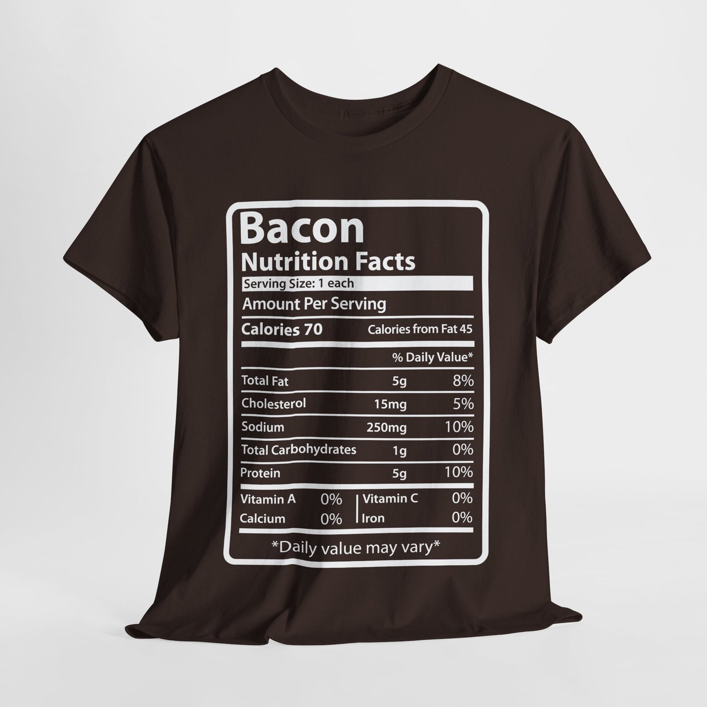 Funny Bacon Nutrition Facts Men's T-Shirt for Thanksgiving Christmas