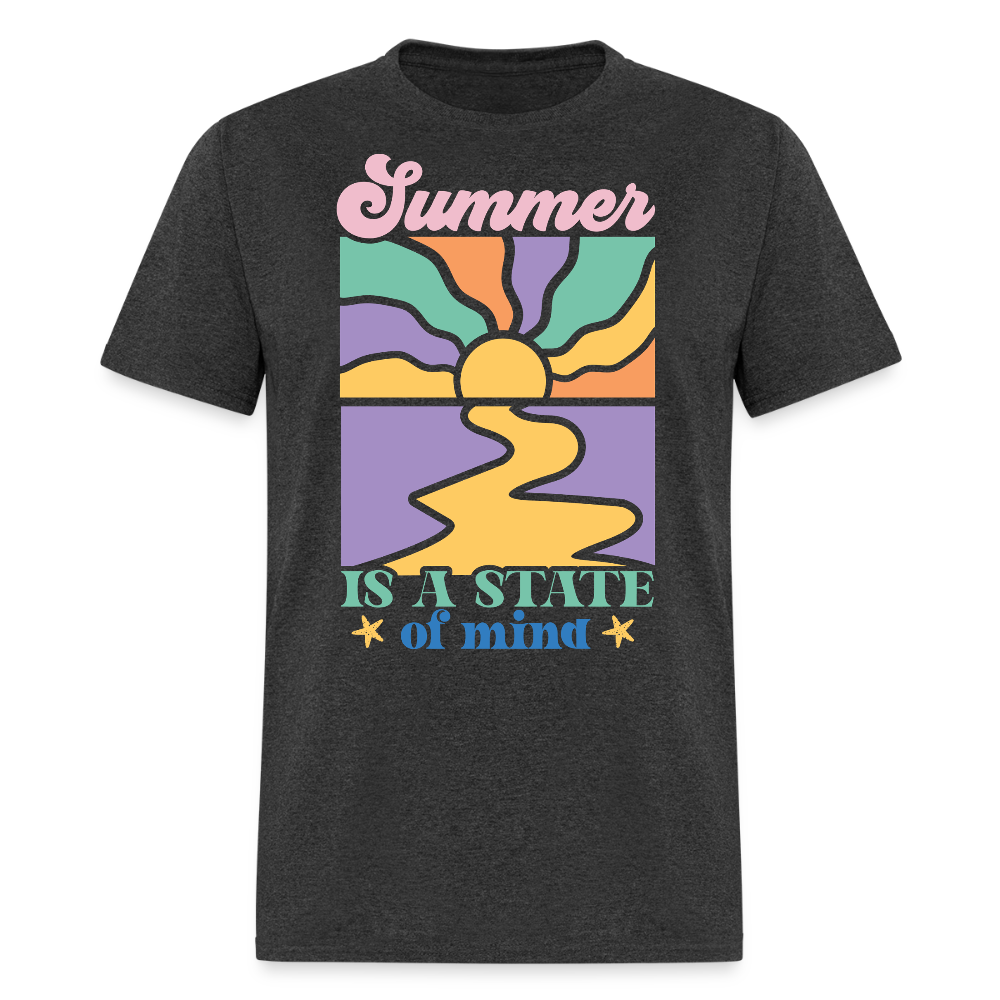 Summer Is A State Of Mind Sunset Beach T-shirt - heather black