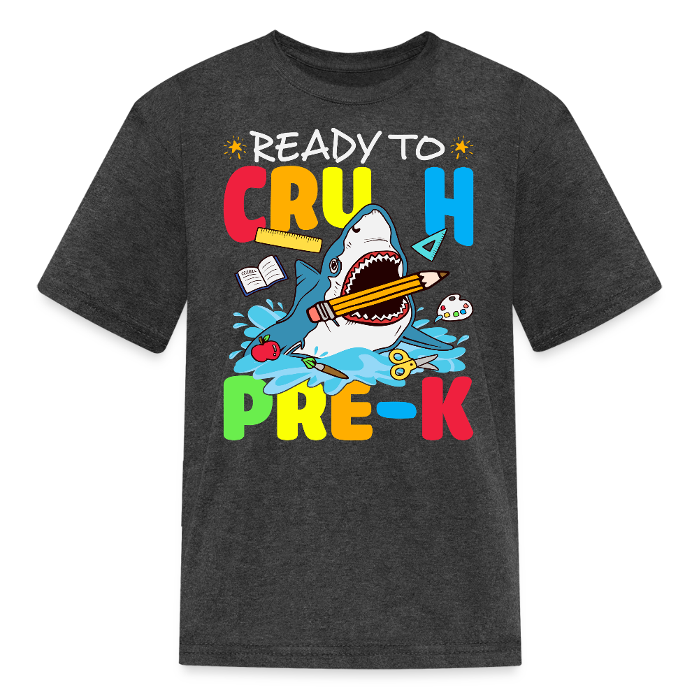 Ready To Crush Pre-K Shark T-Shirt - heather black