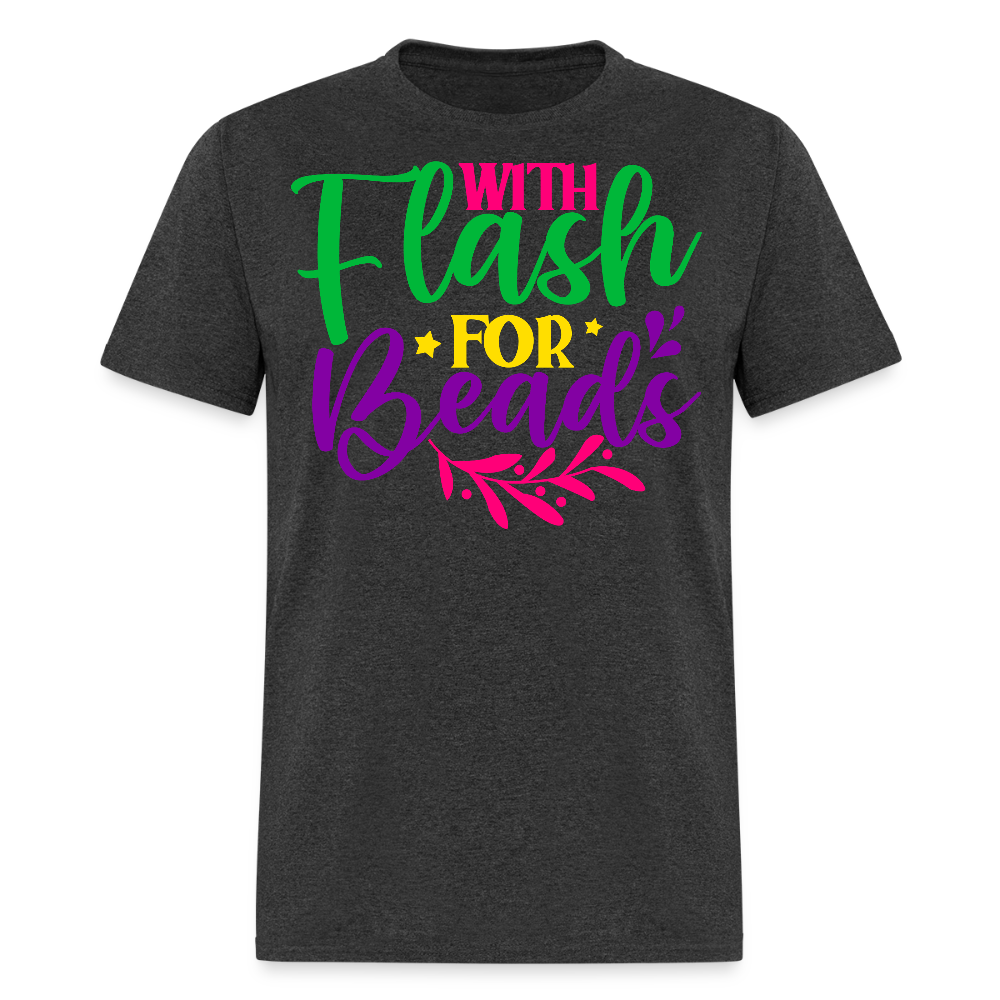 Mardi Gras Bead Collection Tee Flash for Beads T-shirt - heather black