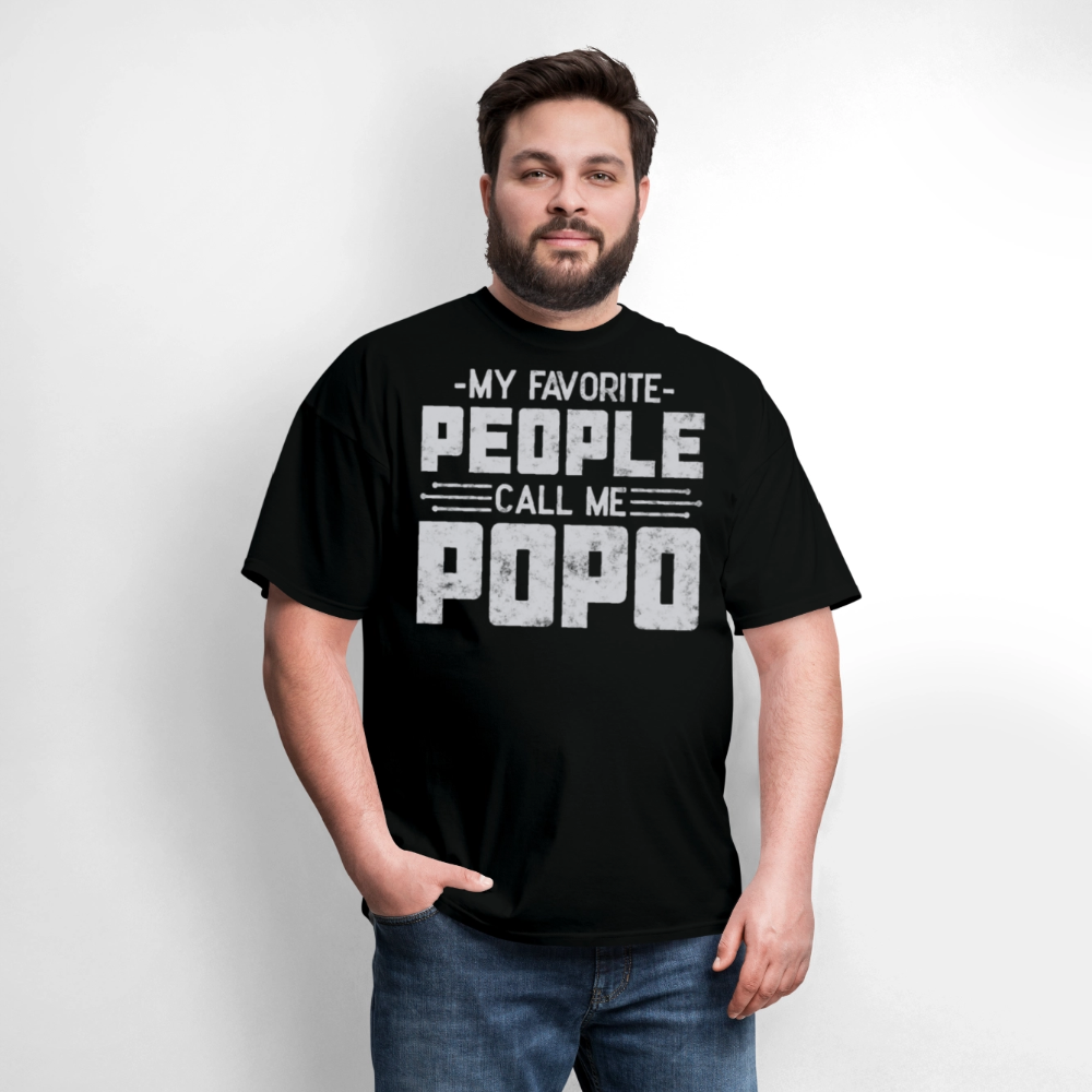 My Favorite People Call Me Popo Father's Day T-Shirt - black