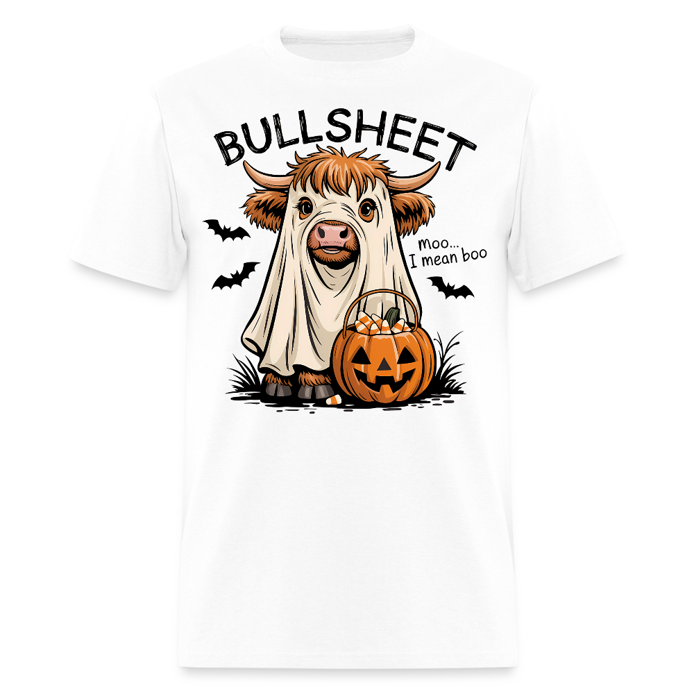 Bullsheet Pun Tee Moo I Mean Boo T-Shirt - white