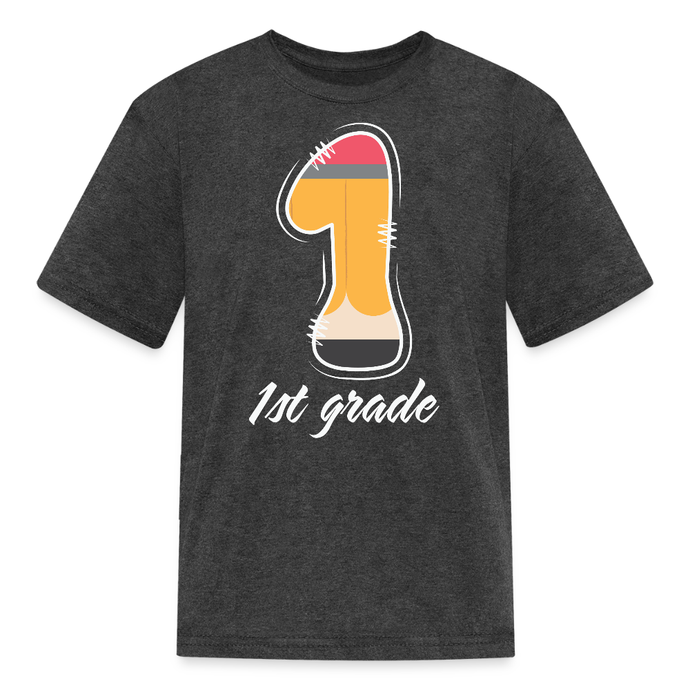 Funny 1st Grade First Day Of School T-Shirt - heather black