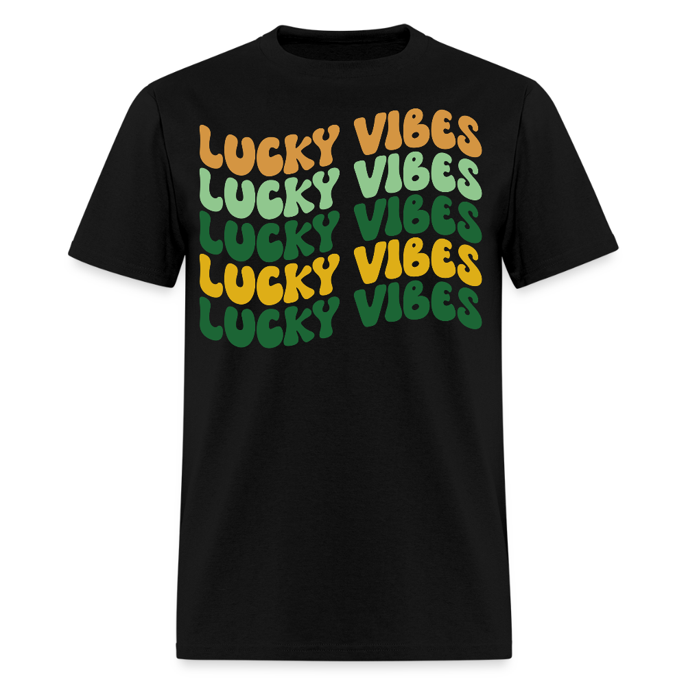 St Patrick's Day Lucky Vibes T-shirt - black