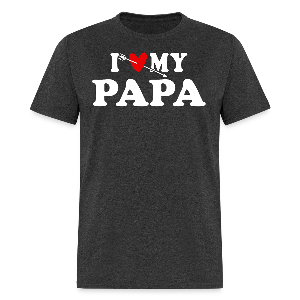 I Love My Papa Appreciation Gift T-shirt - heather black