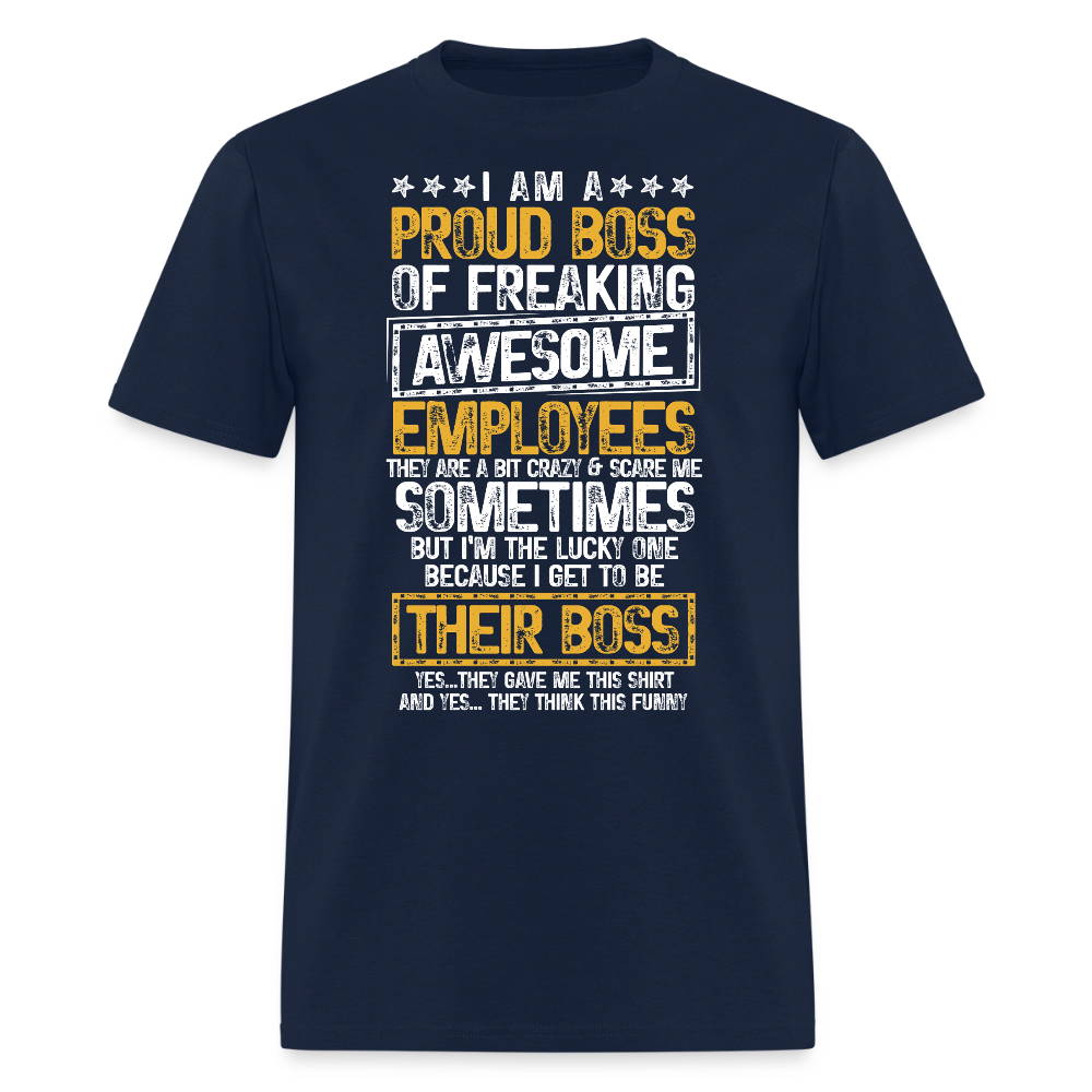 Gifts For Awesome Bosses Funny Boss Appreciation T-Shirt - navy