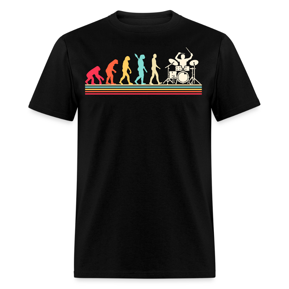 Funny Evolution Drummer T-shirt - black