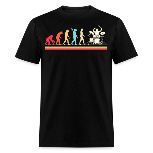 Funny Evolution Drummer T-shirt - black