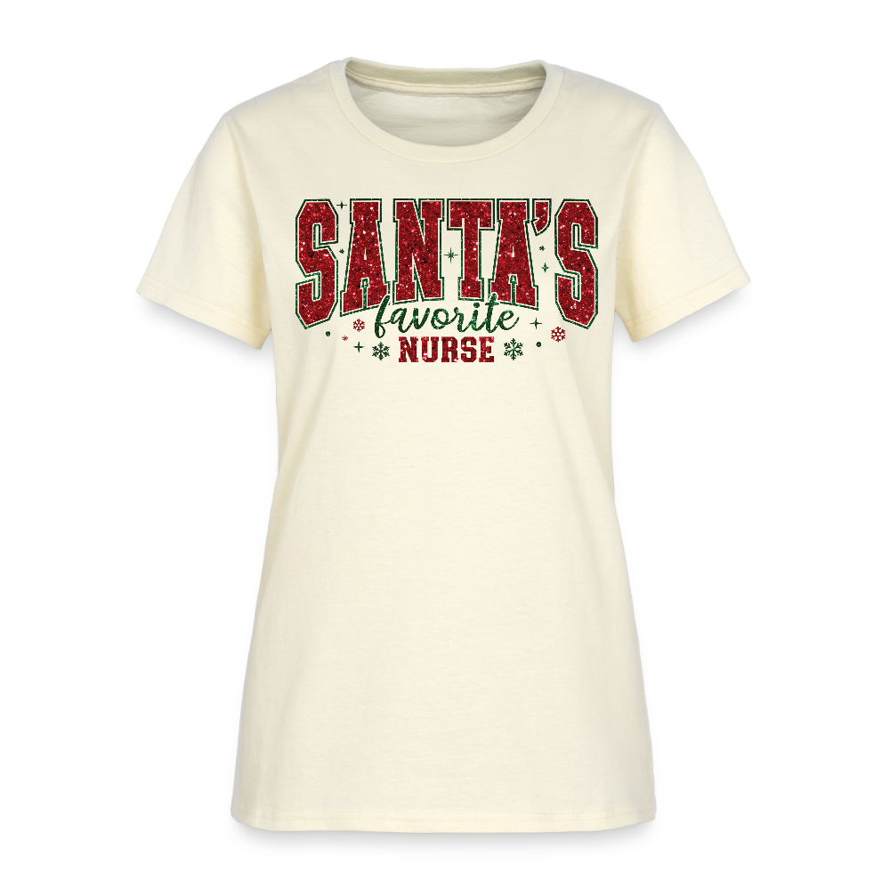 Santa’s Favorite Nurse Cute Christmas T-Shirt - off white
