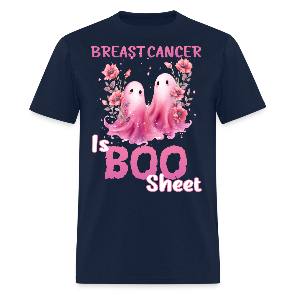 Breast Cancer Is BOO Sheet Halloween T-Shirt - navy