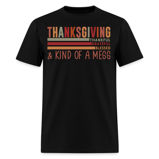 Thanksgiving Thankful Grateful Blessed T-Shirt - black