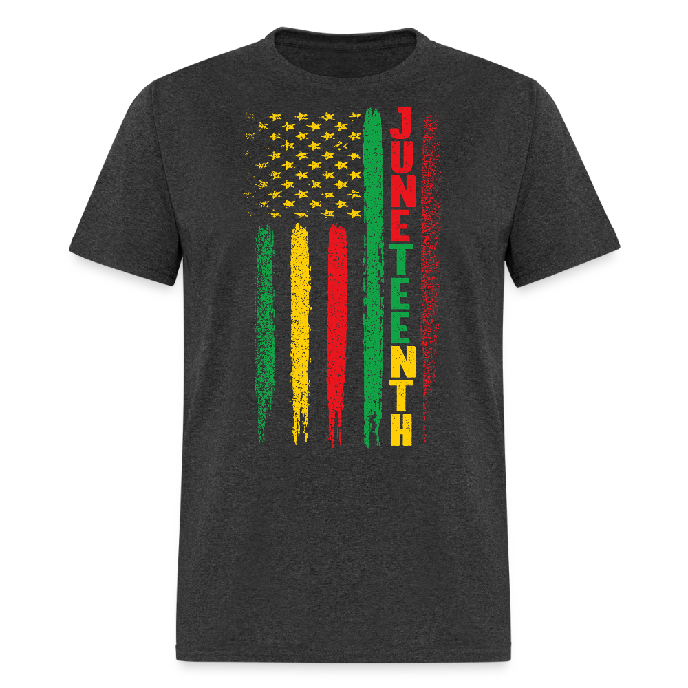 African American Heritage Juneteenth Flag T-shirt - heather black