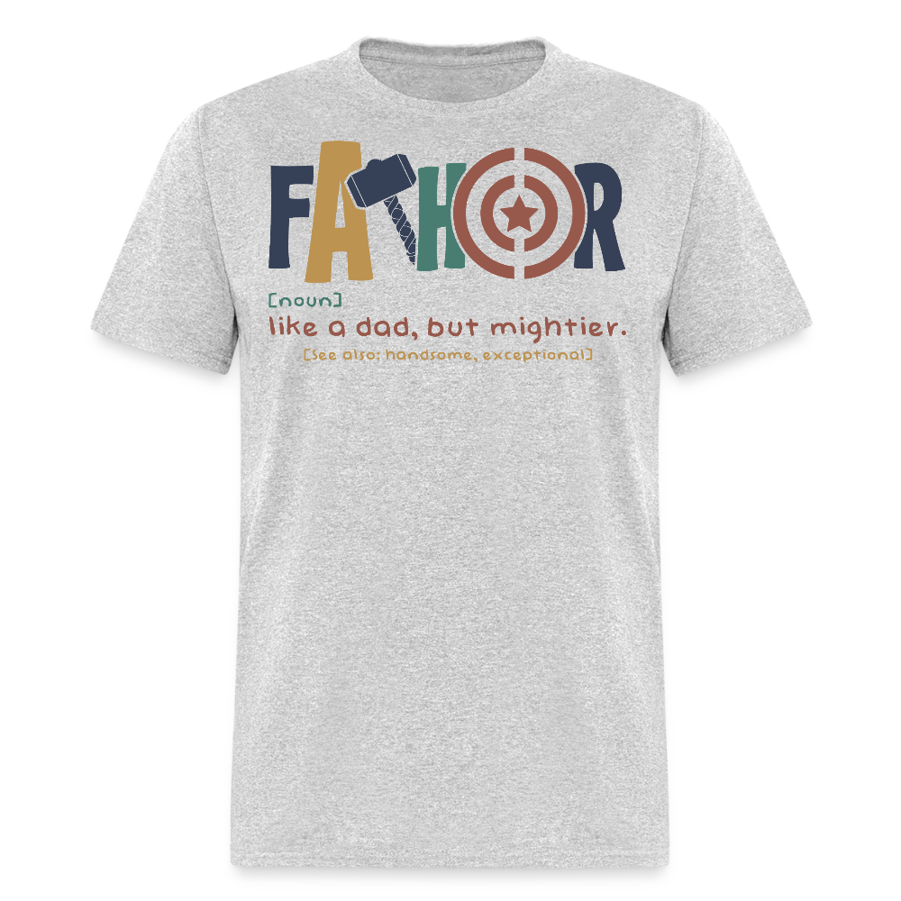Novelty Father Definition Dad Like Thor T-shirt - heather gray