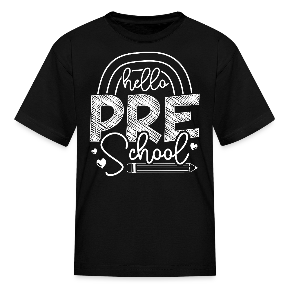 Hello Preschool Back To School Toddler T-Shirt - black