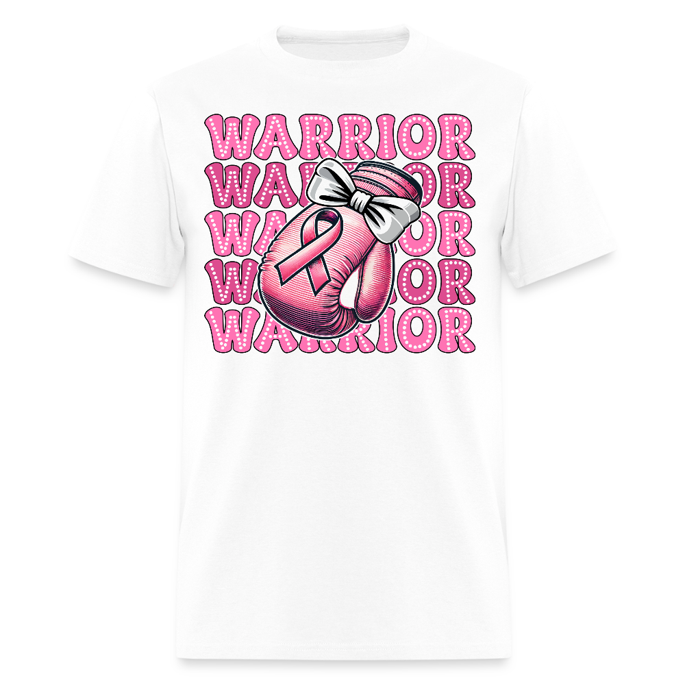 Breast Cancer Awareness Warrior Boxing Glove T-Shirt - white