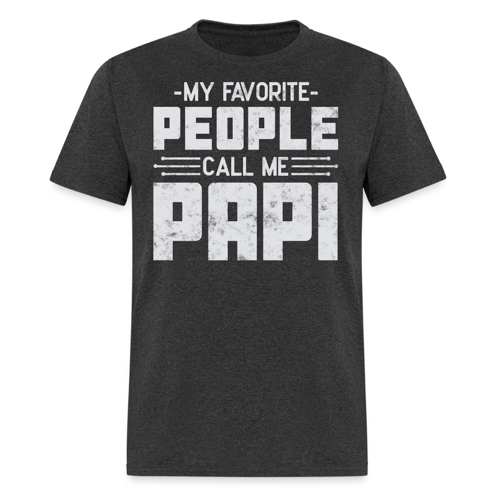 Best Gifts For Dads Called Papi T-shirt - heather black