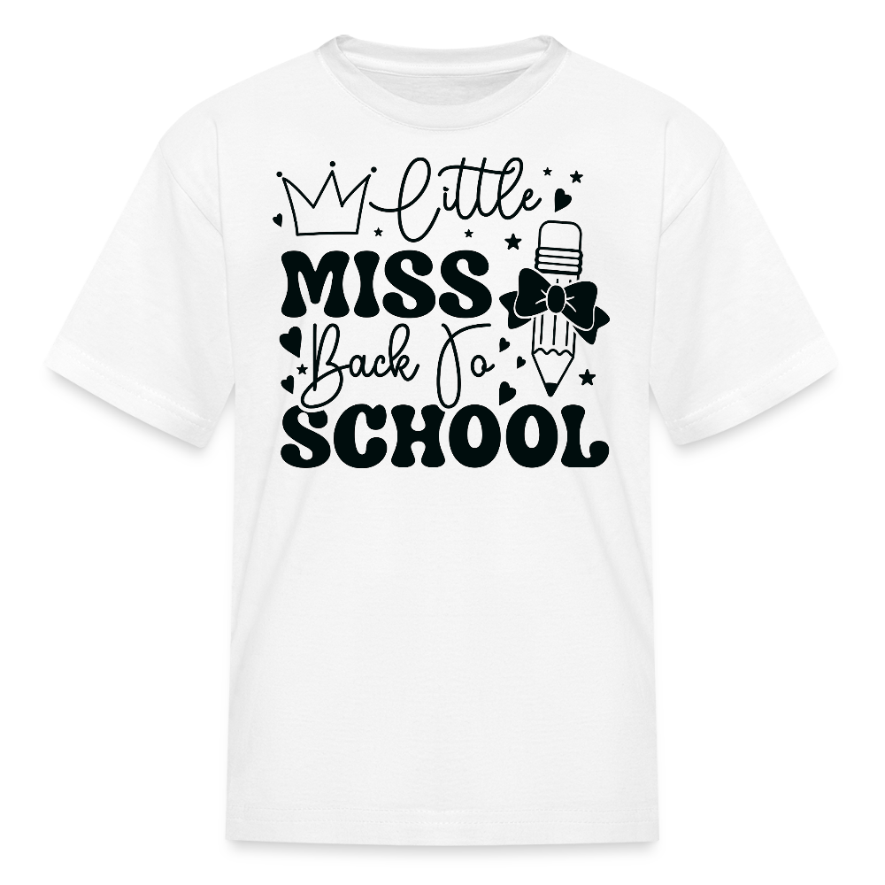 Little Miss Back To School Cute Pencil T-Shirt - white