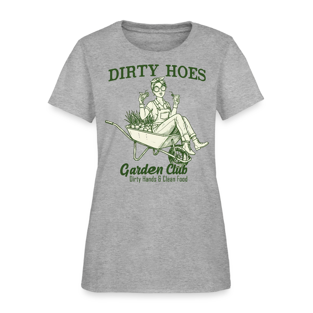 Dirty Hoes Garden Club Plant Lover Funny Farmimg Women's T-Shirt - heather gray