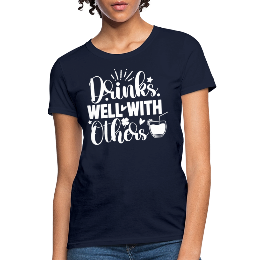 Humorous Ladies' Social Drinking Tee – Perfect Gift Idea - navy