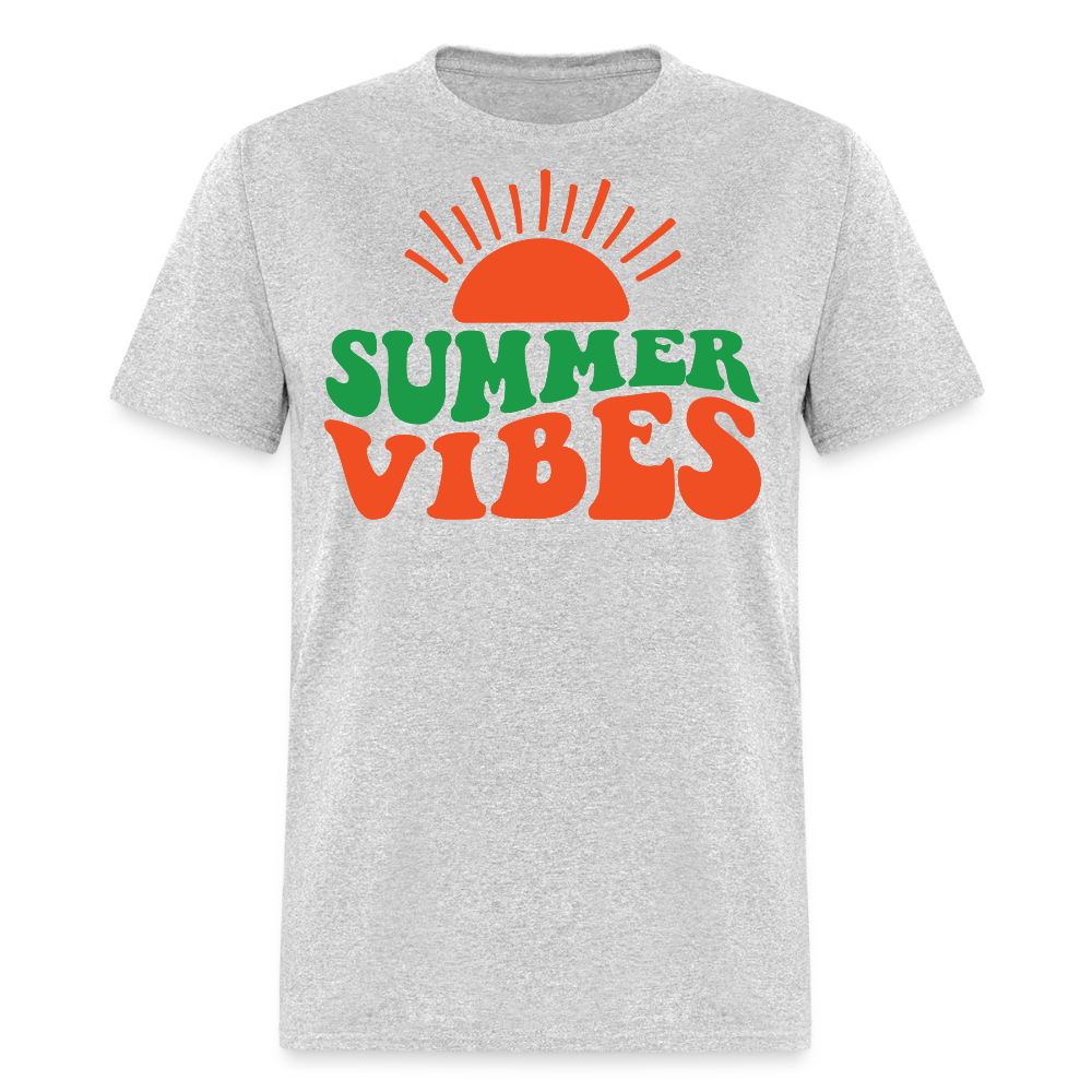 Retro Summer Vibes Beach Vacation T-shirt - heather gray