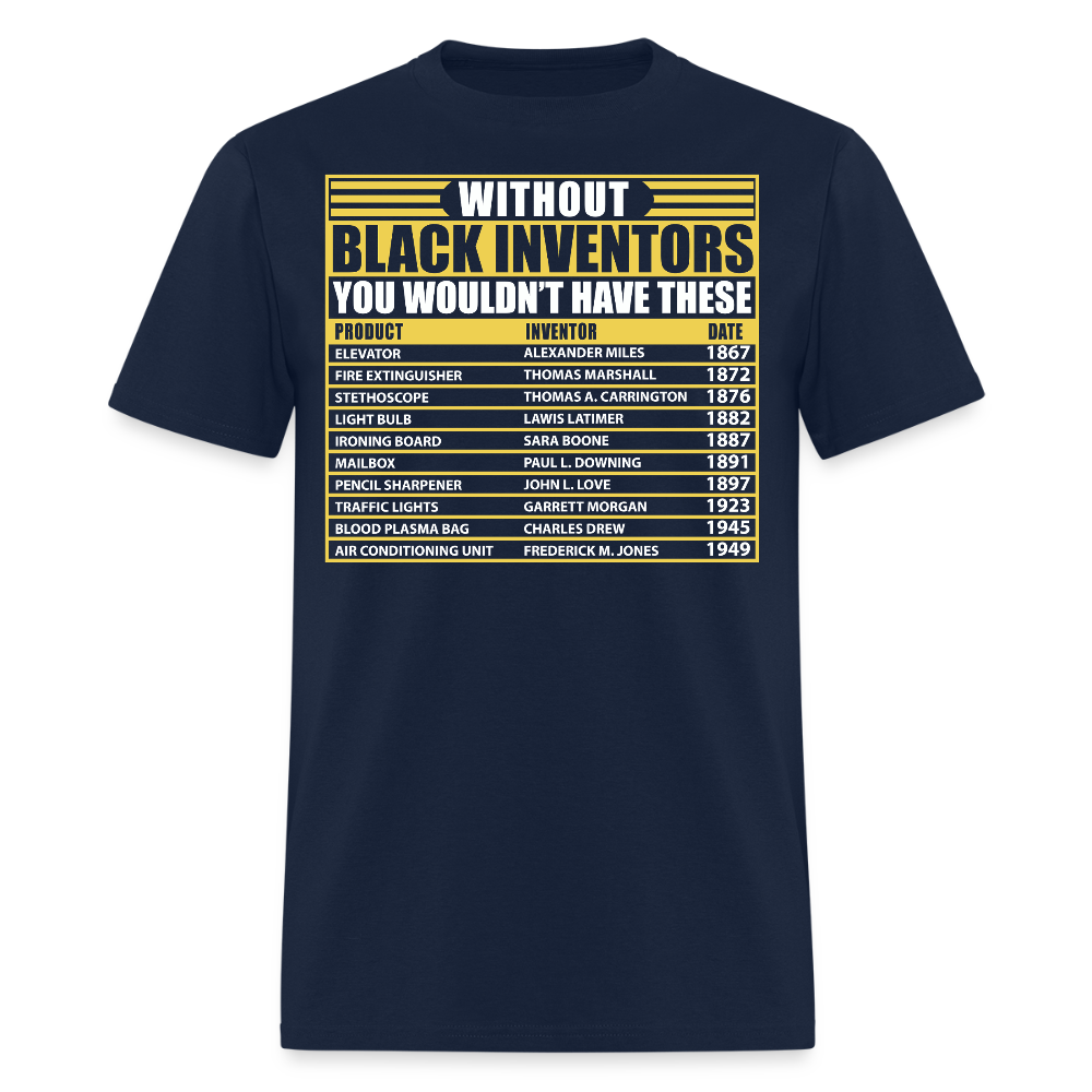 Black History Inventors Juneteenth Educational T-Shirt - navy