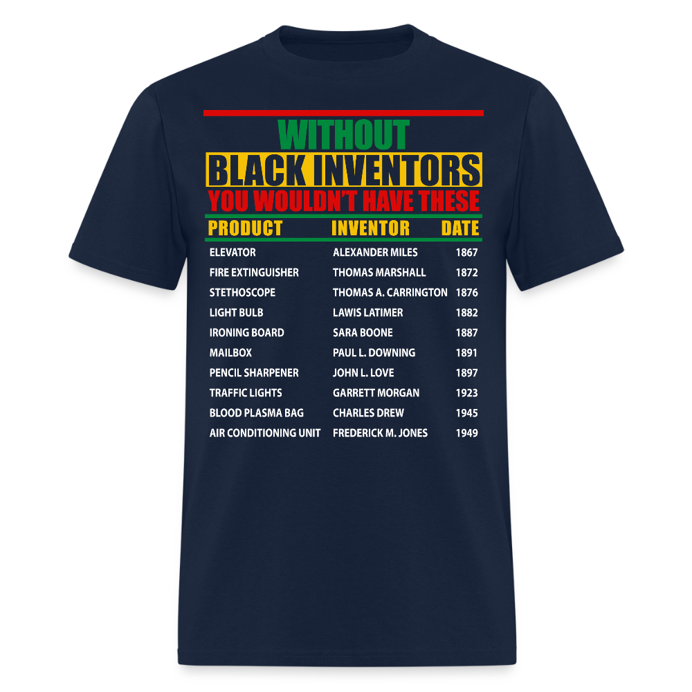 Black Inventors Cultural Awareness T-Shirt - navy