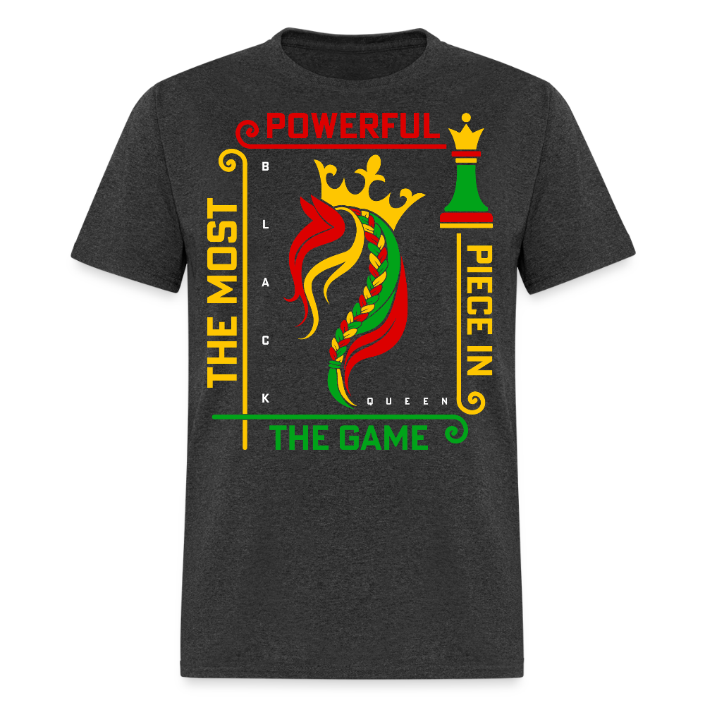 Black Queen Chess Piece Empowering Black Woman T-shirt - heather black