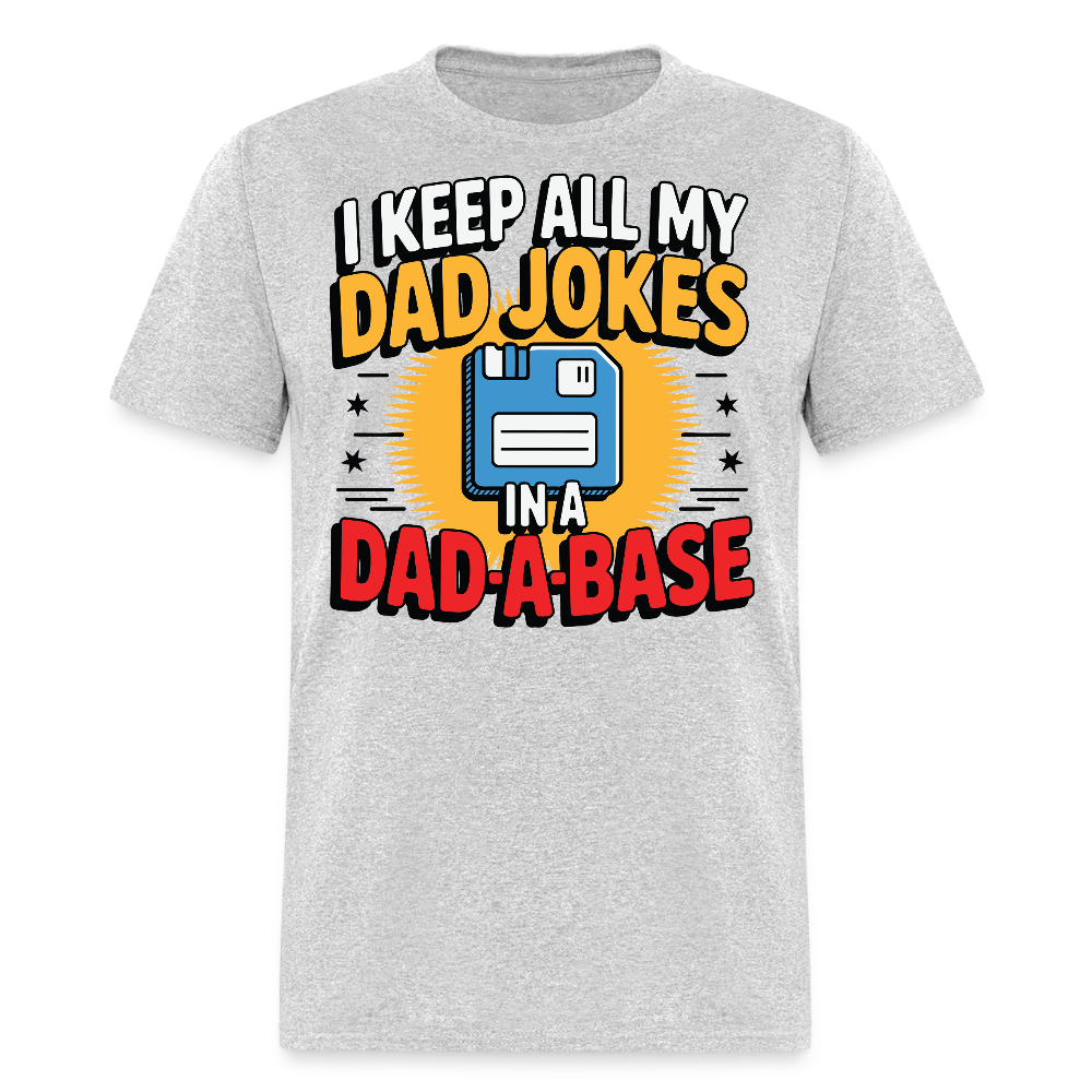 Retro Computer Dad Tee With Floppy Disk T-shirt - heather gray
