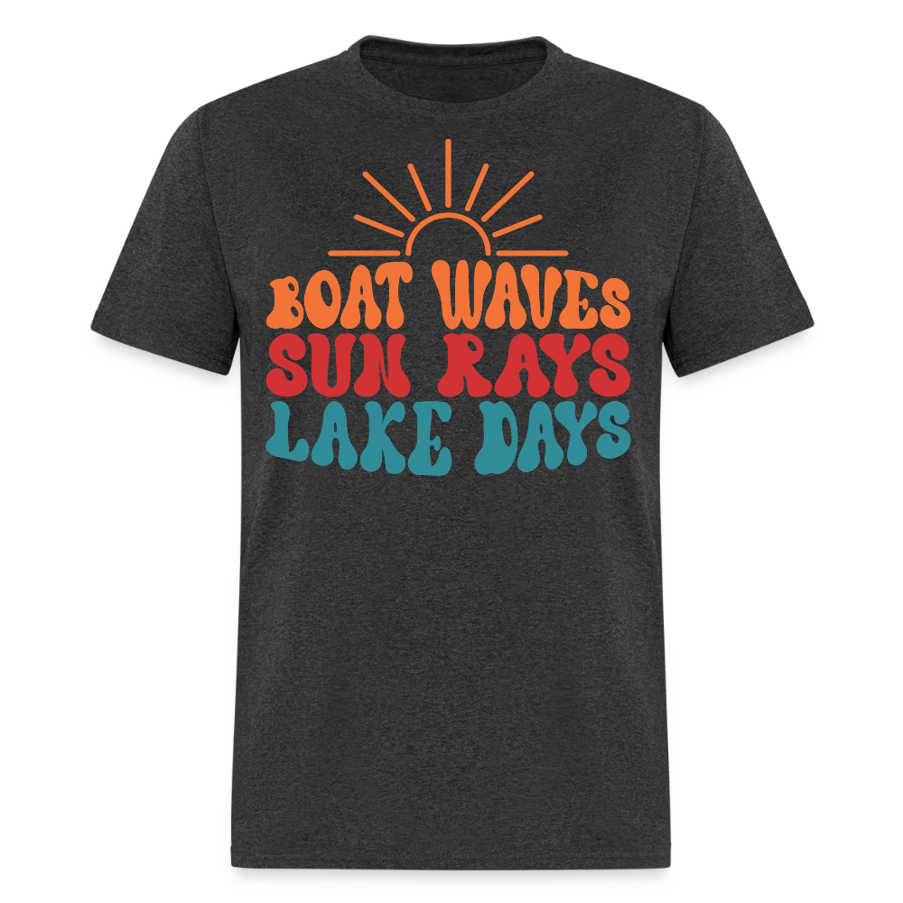 Vintage Summer Boating Lake Day T-shirt - heather black