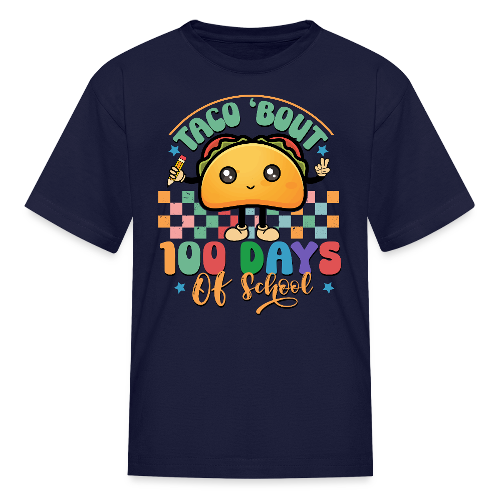 100 Days Of School Shirt For Teachers Taco Bout Kids' T-Shirt - navy
