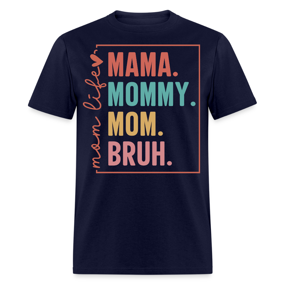 Trendy Motherhood Graphic Tee Funny Mom Life T-shirt - navy