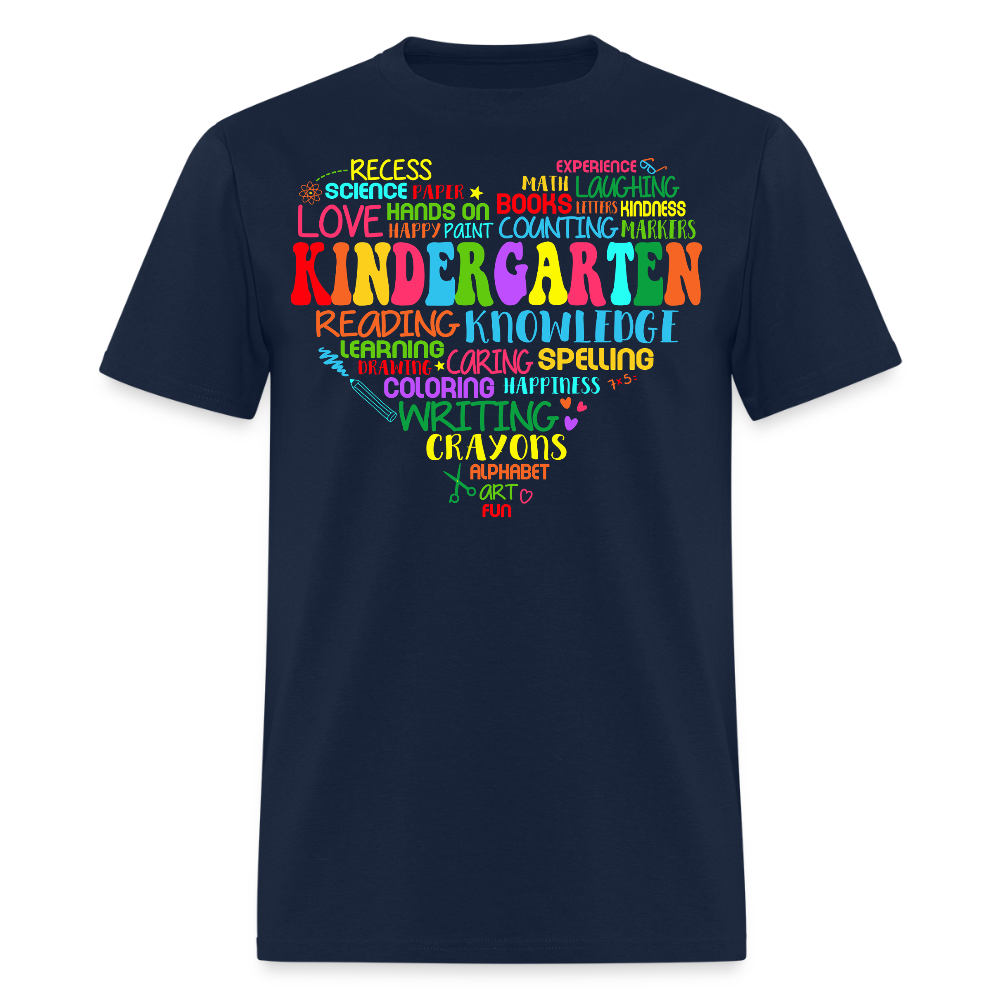 Kindergarten Back To Schoo Teacher T-Shirt - navy