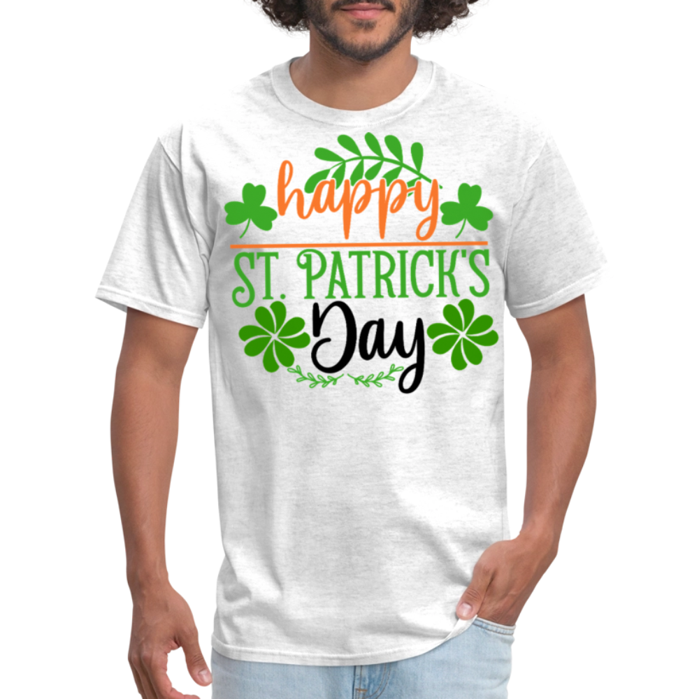 Green Clover St Patrick’s Day T-shirt - light heather gray