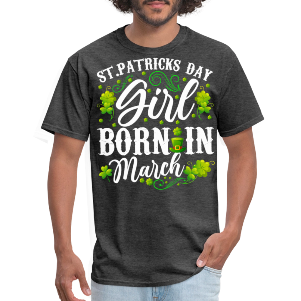 Irish Birthday Tee For March Girls T-shirt - heather black