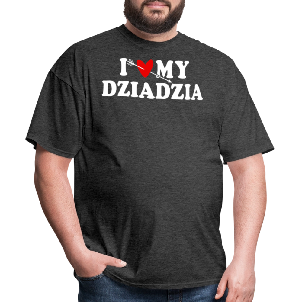 I Love My Dziadzia Polish Grandpa Gift T-shirt - heather black