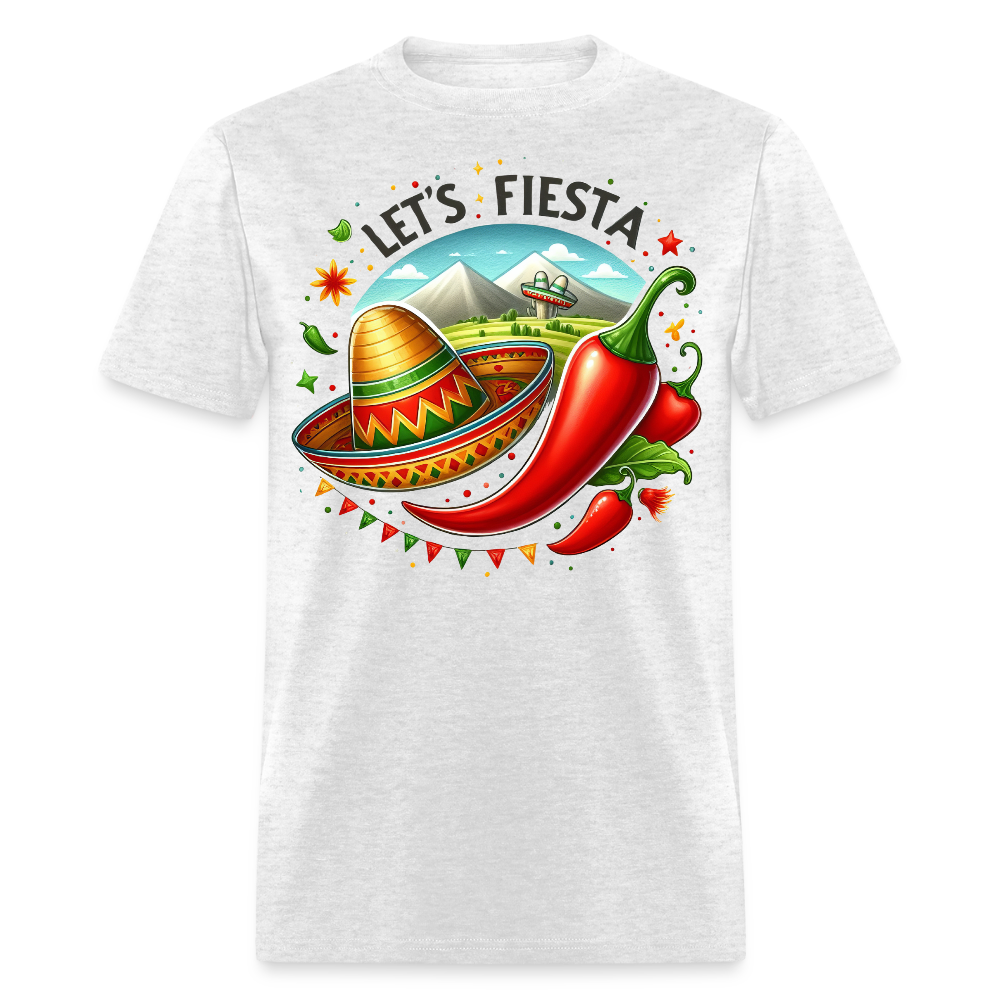 Funny Fiesta Sombrero And Chili Cinco de Mayo Party T-shirt - light heather gray
