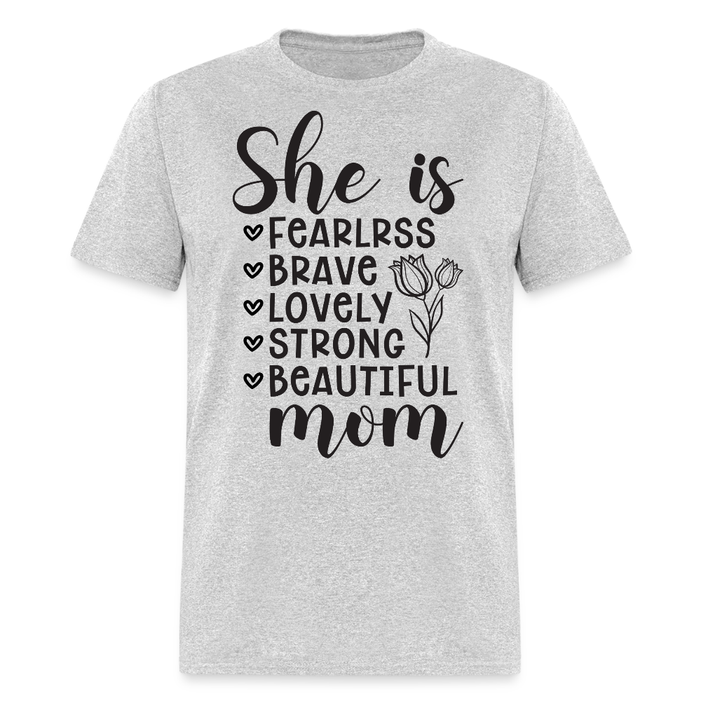 Beautiful Mom Graphic Tee Empowering Mom T-shirt - heather gray